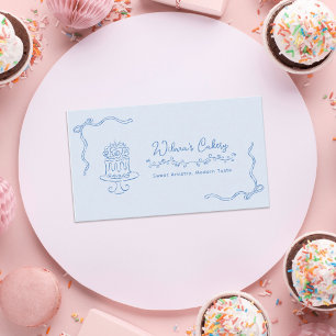 Whimsical Hand Drawn Wedding Cake Bakary Business Visitenkarte