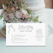 Whimsical Hand Drawn Wedding Cake Bakary Business Visitenkarte