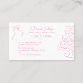 Whimsical Hand Drawn Wedding Cake Bakary Business Visitenkarte (Rückseite)