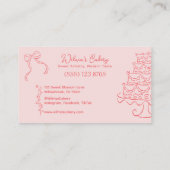 Whimsical Hand Drawn Wedding Cake Bakary Visitenkarte (Rückseite)