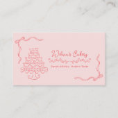 Whimsical Hand Drawn Wedding Cake Bakary Visitenkarte (Vorderseite)