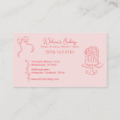 Whimsical Hand Drawn Wedding Cake Bakary Visitenkarte (Rückseite)