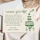 Whimsical Hand Drawn Wedding Danke Karte