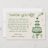 Whimsical Hand Drawn Wedding Danke Karte (Vorderseite)