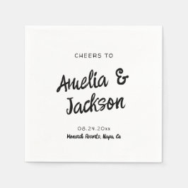 Whimsical Hand Drawn Wedding Einladung Serviette