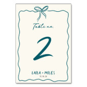 Whimsical Hand drawn wedding Event  Tischnummer (Vorderseite)