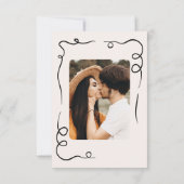 Whimsical Hand Drawn Wedding Foto Funky Save The Date (Rückseite)