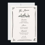 Whimsical Hand Drawn Wedding Menu Einladung<br><div class="desc">Dieses bezaubernde Design zeichnet sich durch handgezeichnete Elemente und einen skurrilen,  fetten Text aus.</div>