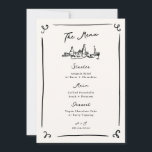 Whimsical Hand Drawn Wedding Menu Einladung<br><div class="desc">Dieses bezaubernde Design zeichnet sich durch handgezeichnete Elemente und einen skurrilen,  fetten Text aus.</div>
