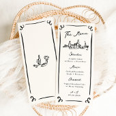 Whimsical Hand Drawn Wedding Menu Menükarte