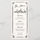 Whimsical Hand Drawn Wedding Menu Menükarte (Vorderseite)