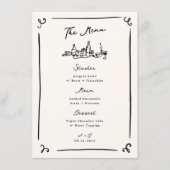 Whimsical Hand Drawn Wedding Menu Menükarte (Vorderseite)
