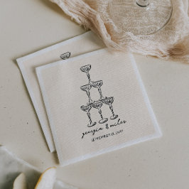 Whimsical Hand Drawn Wedding Napkins Serviette