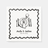 Whimsical Hand Drawn Wedding Napkins Serviette (Vorderseite)