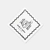 Whimsical Hand Drawn Wedding Napkins Serviette (Ecke)