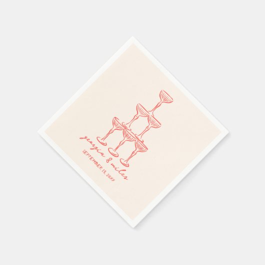 Whimsical Hand Drawn Wedding Napkins Serviette (Ecke)