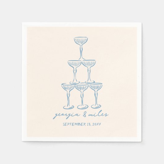 Whimsical Hand Drawn Wedding Napkins Serviette (Vorderseite)