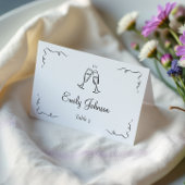 Whimsical Hand Drawn Wedding Platzkarte Tischnummer