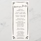 Whimsical Hand Drawn Wedding Program + Party Menükarte (Rückseite)