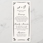 Whimsical Hand Drawn Wedding Program + Party Menükarte (Vorderseite)