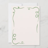 Whimsical Hand Drawn Wedding Quirky Green Save The Date (Rückseite)