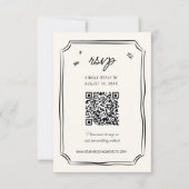 Whimsical Hand Drawn Wedding Quirky QR RSVP Cards Karte (Vorderseite)
