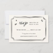 Whimsical Hand Drawn Wedding Quirky RSVP Cards Karte (Vorderseite)