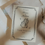 Whimsical Hand Drawn Wedding Romantic Einladung