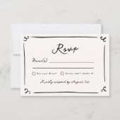 Whimsical Hand Drawn Wedding RSVP Einladung (Vorderseite)