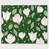 Whimsical Hand-Drawn White Magnolia Botanical Geschenkpapier (Flach)
