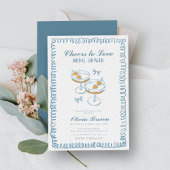 Whimsical Hand Drawn Wine Brautparty Einladung