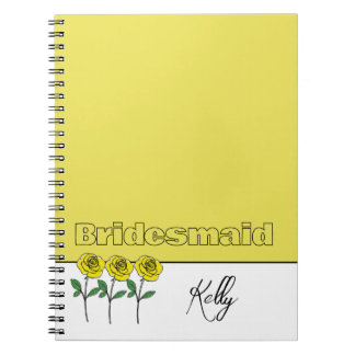 Whimsical Hand Drawn Yellow Roses Notizblock