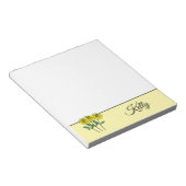 Whimsical Hand Drawn Yellow Roses Notizblock (angewinkelt)