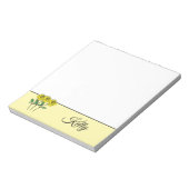 Whimsical Hand Drawn Yellow Roses Notizblock (Rotiert)