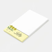 Whimsical Hand Drawn Yellow Roses Post-it Klebezettel (angewinkelt)