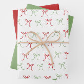 Whimsical Hand Draws Red & Green Weihnachten Geschenkpapier Set (Beispiel)