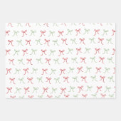Whimsical Hand Draws Red & Green Weihnachten Geschenkpapier Set (Vorderseite)