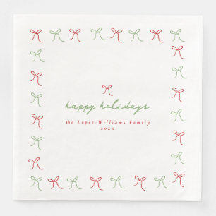 Whimsical Hand Draws Red & Green Weihnachten Serviette