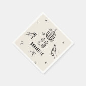 whimsical Hand gezeichnet 30. Geburtstag Drinks Pa Serviette (Ecke)