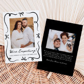 Whimsical Hand Gezeichnet Black Bows 2 Foto Schwan Ankündigung