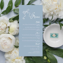 Whimsical Hand gezeichnet Bow Dusty Blue Wedding M