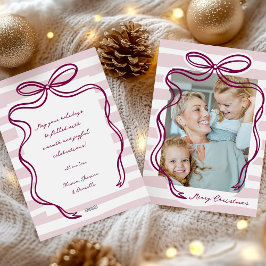 Whimsical Hand gezeichnet Bow Frame Foto Weihnacht Feiertagskarte