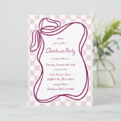 Whimsical Hand gezeichnet Bow Frame Weihnachten Einladung (Stehend Vorderseite)