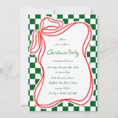 Whimsical Hand gezeichnet Bow Frame Weihnachten Einladung (Vorderseite)