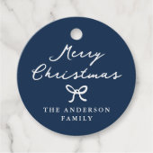Whimsical Hand Gezeichnet Bow Navy Weihnachtsgesch Geschenkanhänger (Vorderseite)