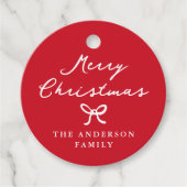 Whimsical Hand Gezeichnet Bow Weihnachtsgeschenk-T Geschenkanhänger (Vorderseite)