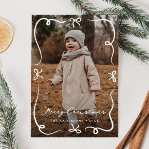 Whimsical Hand Gezeichnet Bows 2 Foto Weihnachten