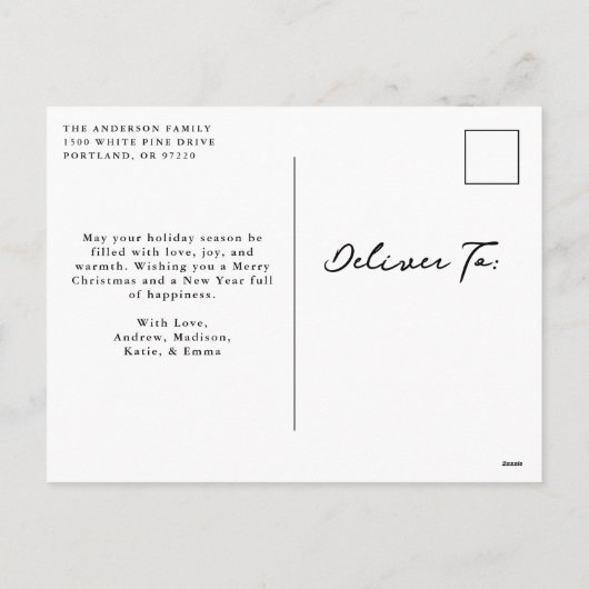 Whimsical Hand Gezeichnet Bows Foto Weihnachten (Rückseite)