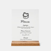Whimsical Hand Gezeichnet Cake Wedding Menü Acrylschild (Vorderseite)