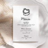 Whimsical Hand Gezeichnet Cake Wedding Menü Einladung